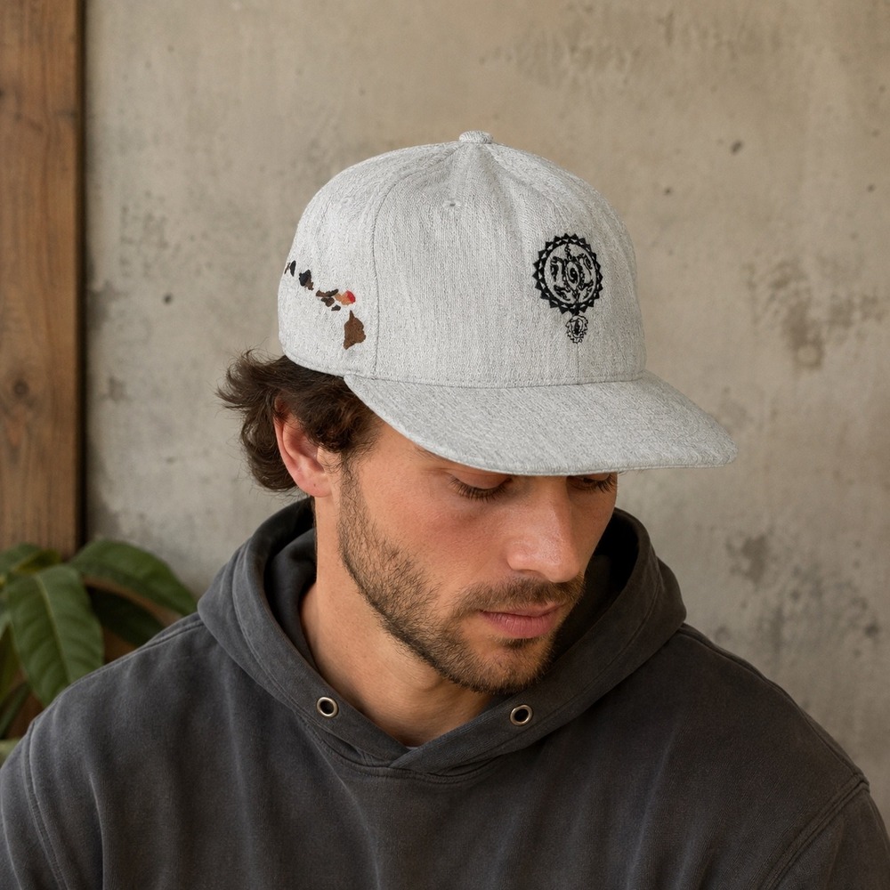 Maui Brewing Co Hat Men Grey Yupoong 110 One Ten Flexfit Snapback Wool Blend Cap